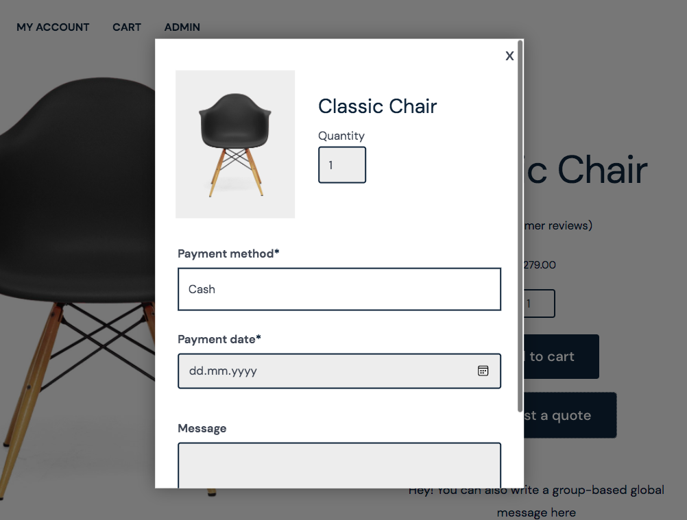WooCommerce Request a Quote Form